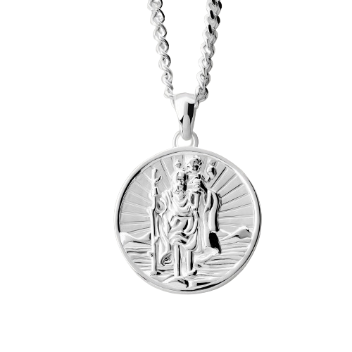 Coachuhhar Saint Christopher Necklace 925 Sterling Silver St Christopher  Cross Medal Amulet Pendant Necklace ChristianGifts Jewelry for Men Women  Fathers Day - Walmart.com
