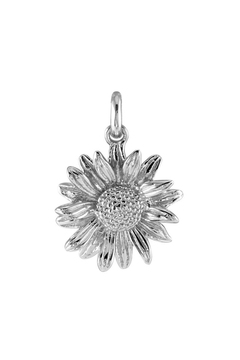 Sterling Silver Aster September Flower Pendant Head