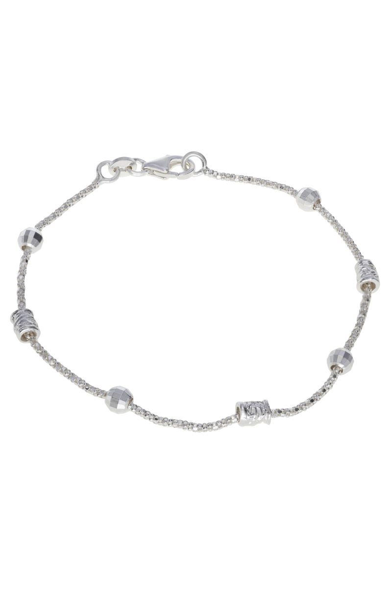 Sterling Silver Multi Beaded Popcorn Bracelet 7 Inch