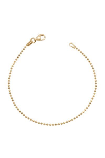 Yellow Gold Plated Sterling Silver 1.5mm Ball Bead Link Bracelet with Chain