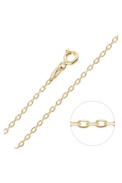  9ct Yellow Gold Plated 1.5mm Diamond Cut Cable Trace Chain Necklace