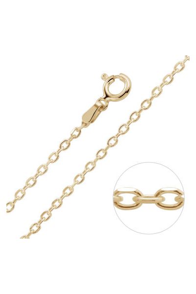  9ct Yellow Gold Plated 2mm Diamond Cut Cable Trace Chain Necklace