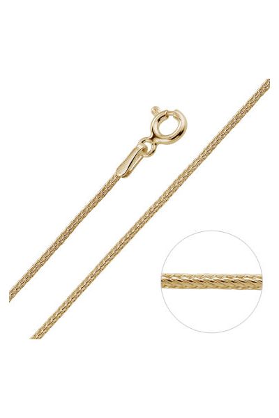  9ct Yellow Gold Plated 1.1mm Foxtail Chain  Necklace