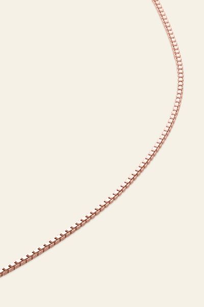 9ct Rose Gold plated  1mm Box Chain Necklace