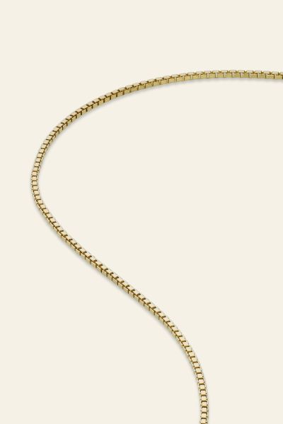 9ct Yellow Gold plated 1mm Venetian Box Chain