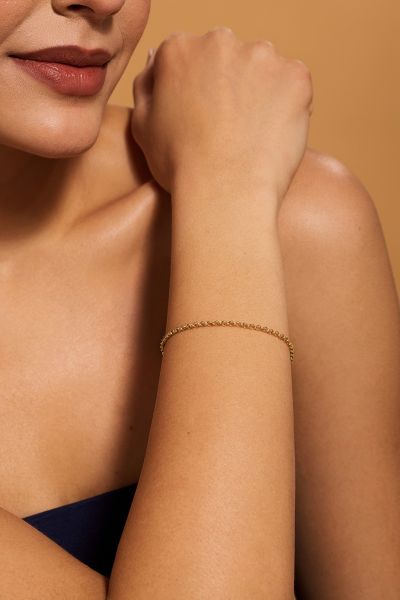 9ct Yellow Gold Plated Sterling Silver 2.6mm Belcher Bracelet