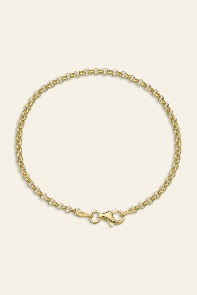 9ct Yellow Gold Plated Sterling Silver 2.6mm Belcher Bracelet