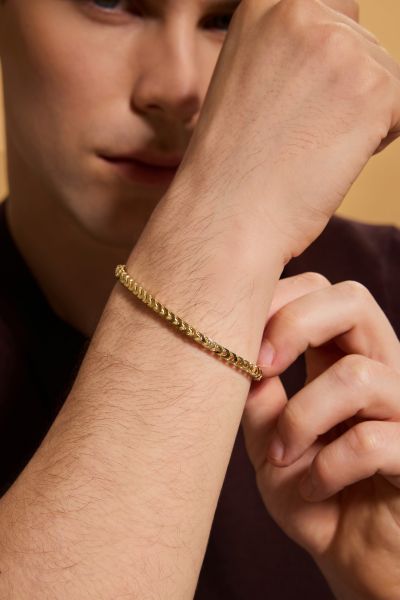 9ct Gold Plated Sterling Silver 4mm Franco Bracelet
