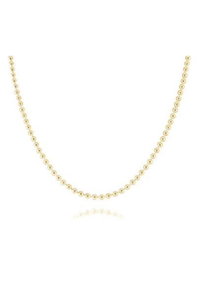Yellow Gold Plated Sterling Silver 3mm Ball Bead Chain Necklace