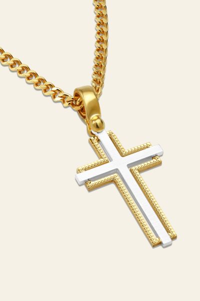 Gold Plated on Sterling Silver Cross Necklace