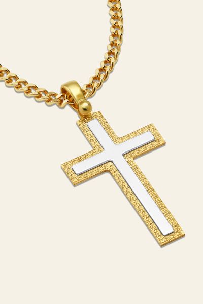 Gold Plated on Sterling Silver Cross Necklace