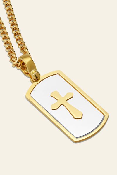 Gold Plated on Sterling Silver Cross Necklace