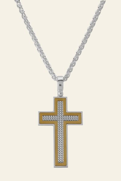 Gold Plated on Sterling Silver Cross Necklace