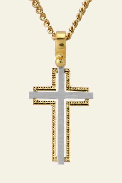 Gold Plated on Sterling Silver Cross Necklace