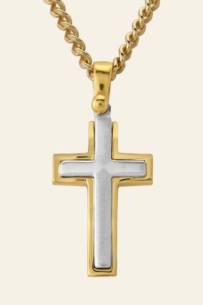 Gold Plated on Sterling Silver Cross Necklace