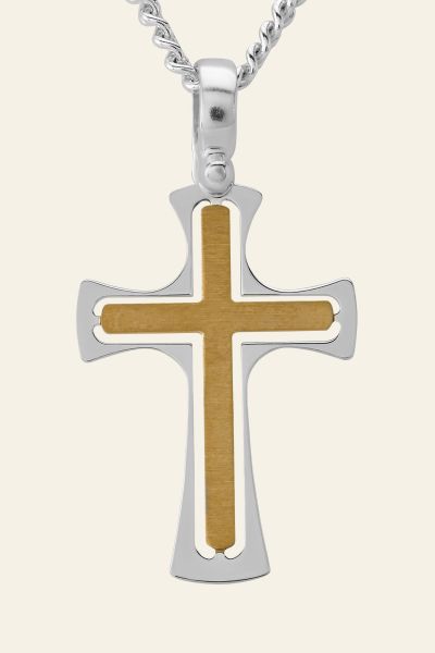 Gold Plated on Sterling Silver Cross Necklace
