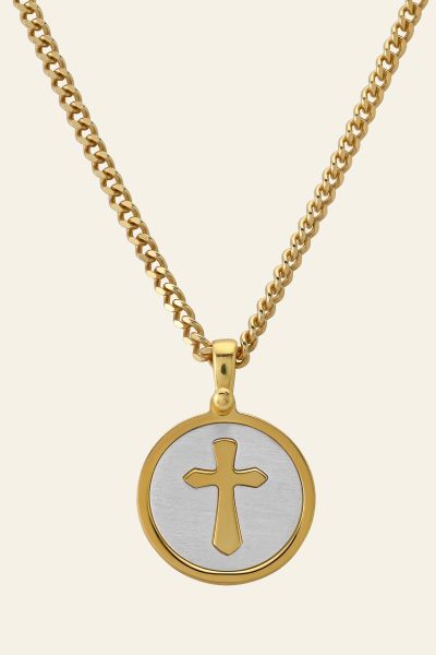Gold Plated on Sterling Silver Cross Necklace