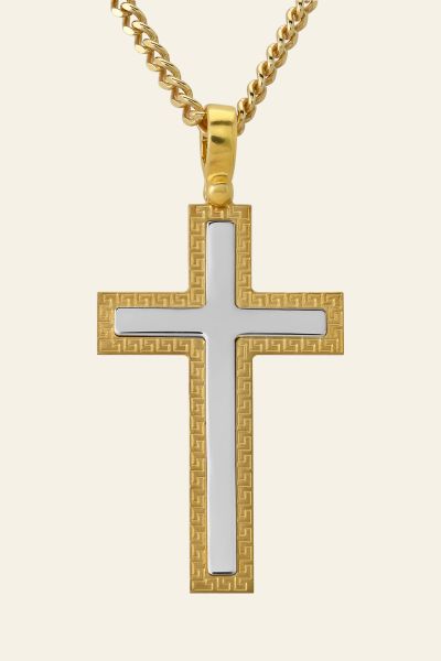 Gold Plated on Sterling Silver Cross Necklace