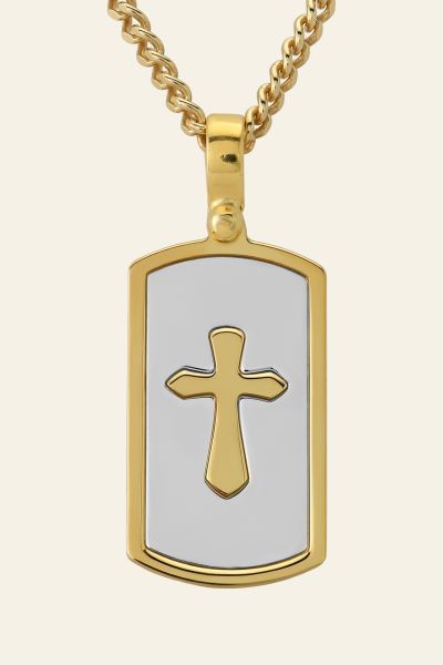 Gold Plated on Sterling Silver Cross Necklace