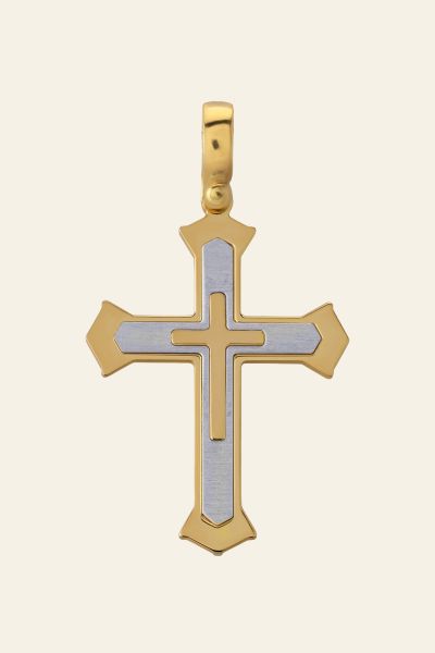 Gold Plated on Sterling Silver Cleche Cross Pendant
