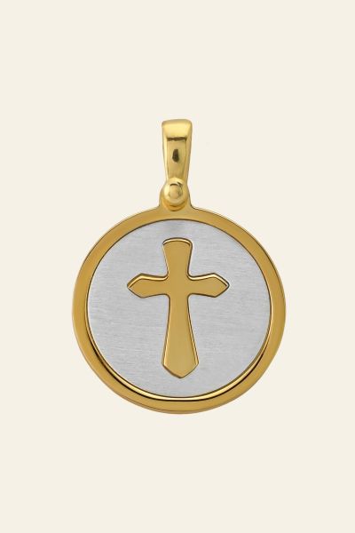 Gold Plated on Sterling Silver Cross Pendant