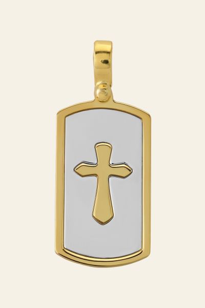 Gold Plated on Sterling Silver Cross Pendant