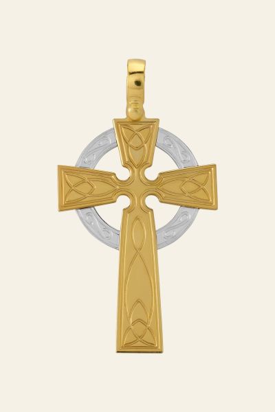 Gold Plated on Sterling Silver Celtic Cross Pendant