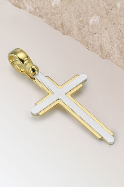 Gold Plated on Sterling Silver Cross Pendant