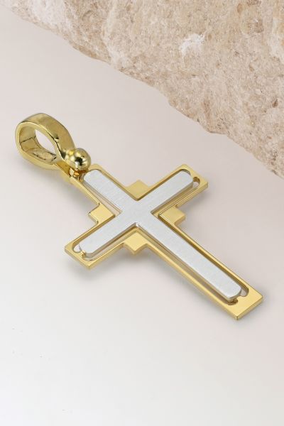 Gold Plated on Sterling Silver Cross Pendant