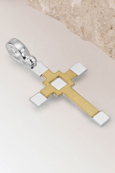 Gold Plated on Sterling Silver Cross Pendant