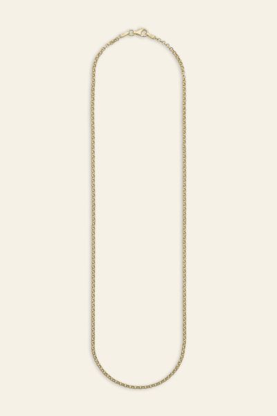 9ct Yellow Gold Plated Sterling Silver 2.3mm Belcher Chain