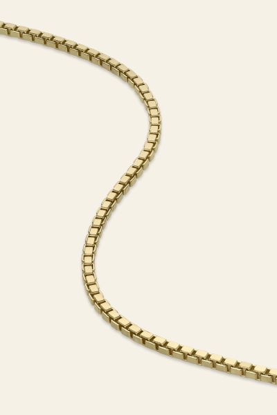 9ct Gold Plated Sterling Silver 2.3mm Box Chain Necklace