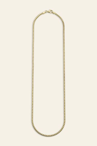 9ct Gold Plated Sterling Silver 2.3mm Box Chain Necklace