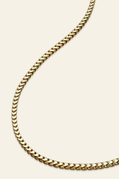 9ct Yellow Gold Plated Sterling Silver 2.5mm Franco Chain 