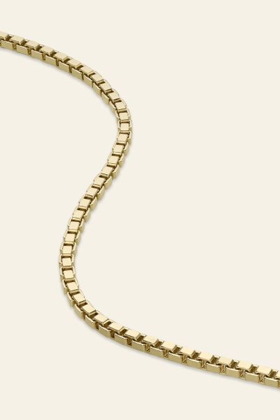 9ct Gold Plated Sterling Silver 2.8mm Box Chain Necklace