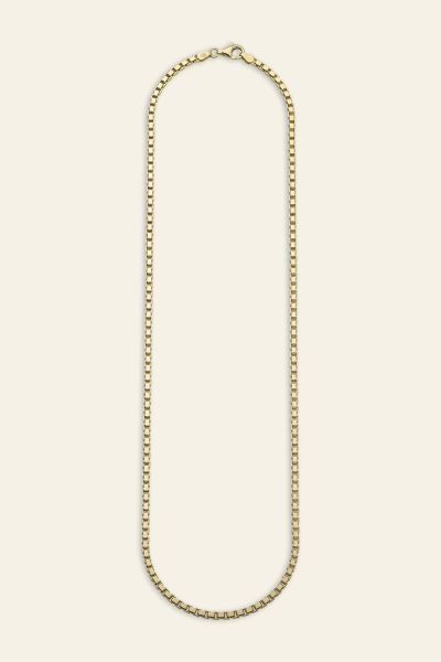 9ct Gold Plated Sterling Silver 2.8mm Box Chain Necklace