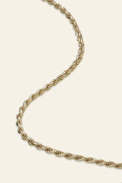 9ct Yellow Gold Plated Sterling Silver 2.8mm Diamond Cut Rope Chain