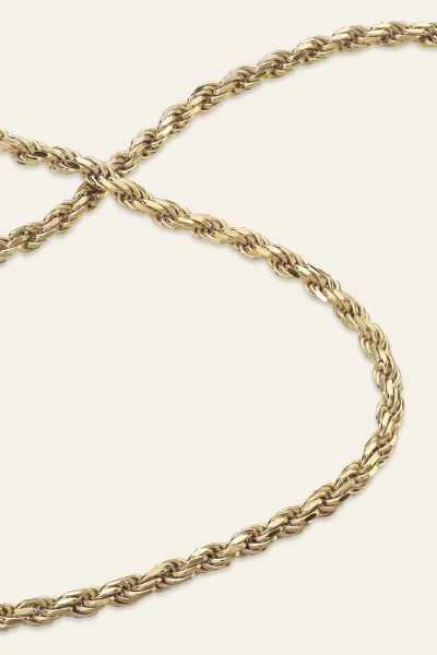 9ct Yellow Gold Plated Sterling Silver 3.3mm Diamond Cut Rope Chain