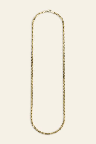 9ct Gold Plated Sterling Silver 3mm Anchor Chain