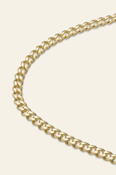 9ct Gold Plated Sterling Silver 4.3mm Diamond Cut Curb Chain