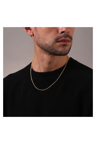9ct Yellow Gold Plated Sterling Silver 2.5mm Spiga Wheat Chain
