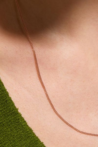 9ct Rose Gold plated 1.2mm Curb Chain