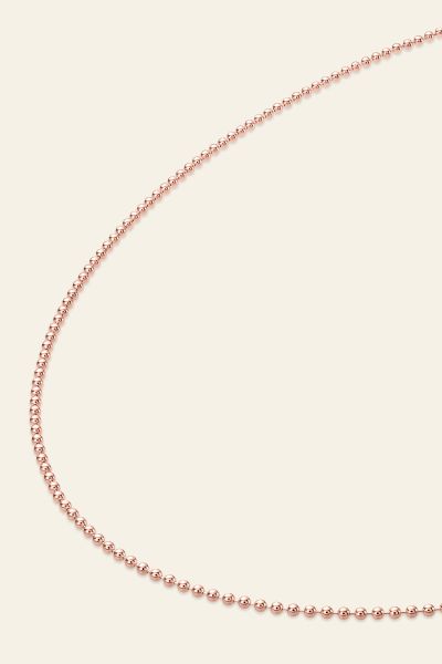9ct Rose Gold plated 1.5mm Ball Bead Chain Necklace