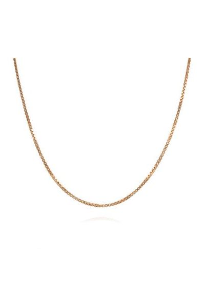 9ct Rose Gold plated 1mm Venetian Box Chain