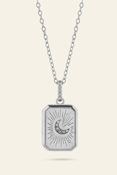 Sterling Silver Amulet Locket Necklace