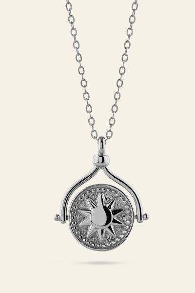 Sterling Silver Spinning Amulet Necklace