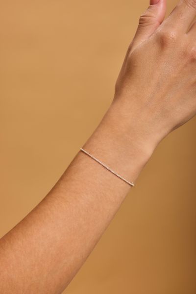 Sterling Silver 1.2mm Popcorn Link Bracelet