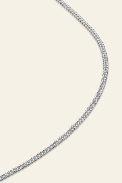 Sterling Silver 1.4mm Diamond Cut Curb Chain Necklace
