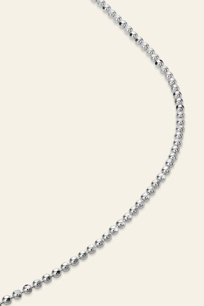 Sterling Silver Bead Chain 1.5mm Diamond Cut