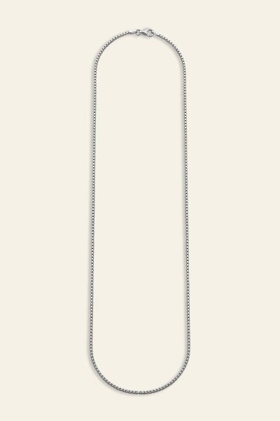 Sterling Silver 1.5mm Box Chain Necklace Diamond Cut
